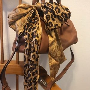 EUC coach scarf—leopard/logo